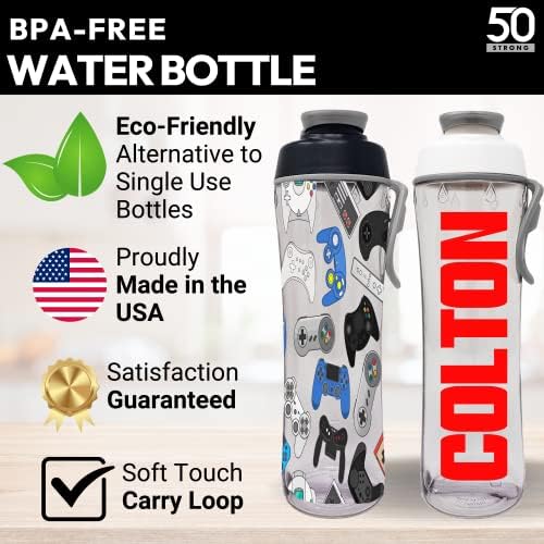 בקבוק מים לילדים עם זמנים לשתות | 24oz בקבוקי מים ניתנים לשימוש חוזר ללא BPA עם סמן זמן | פלסטיק טריטן עמיד מושלם